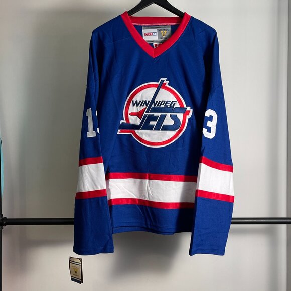 Men's CCM Winnipeg Jets Selanne Hockey Jersey various sizes - Picture 1 of 2